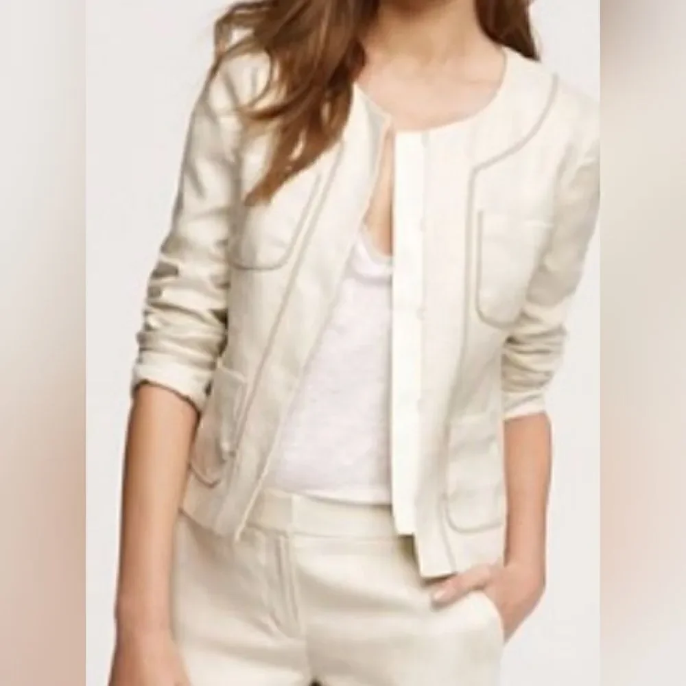 Jcrew linen jacket size size 2